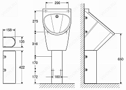 IFO Пьедестал для писсуара "Public Steel" 8565080 – фотография-2